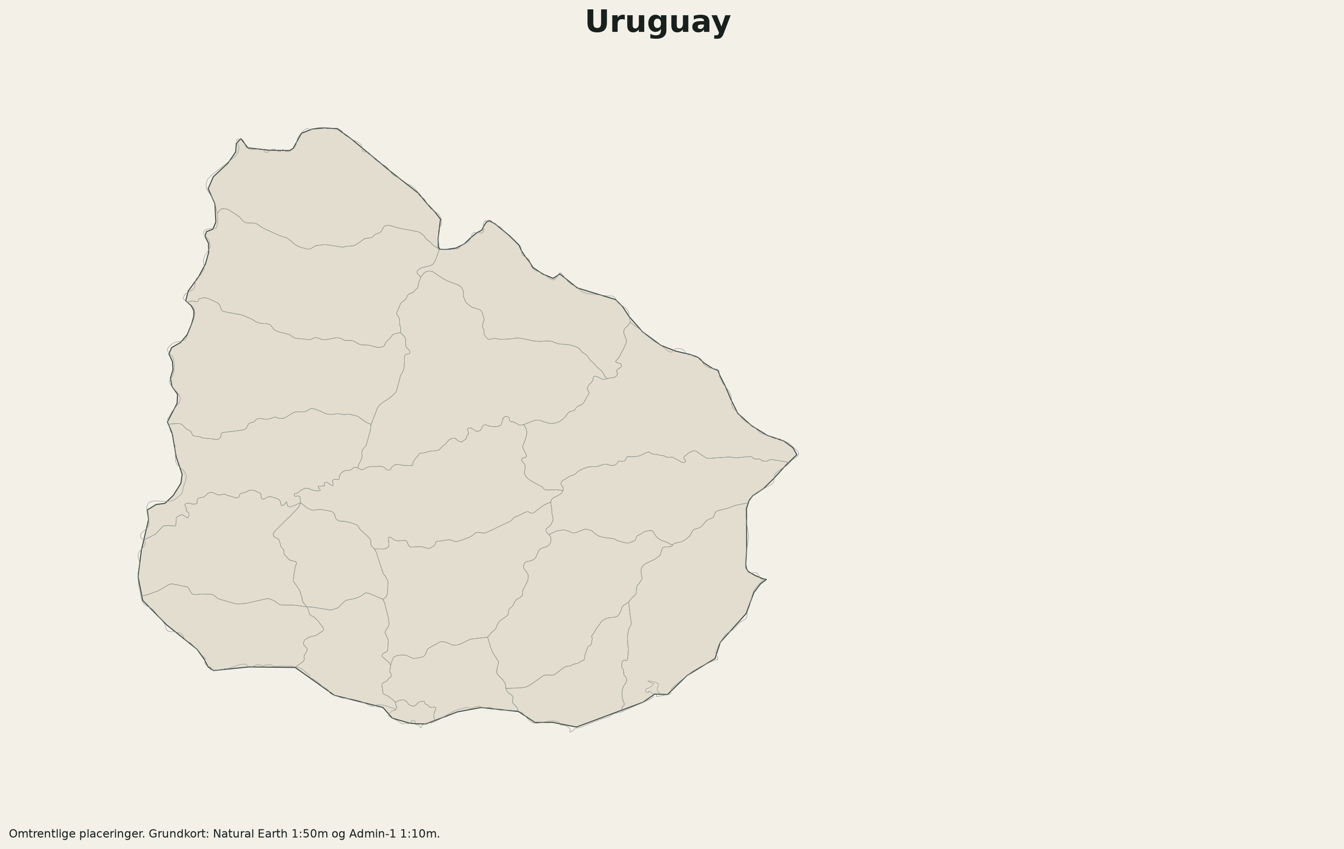 Kort over Uruguay